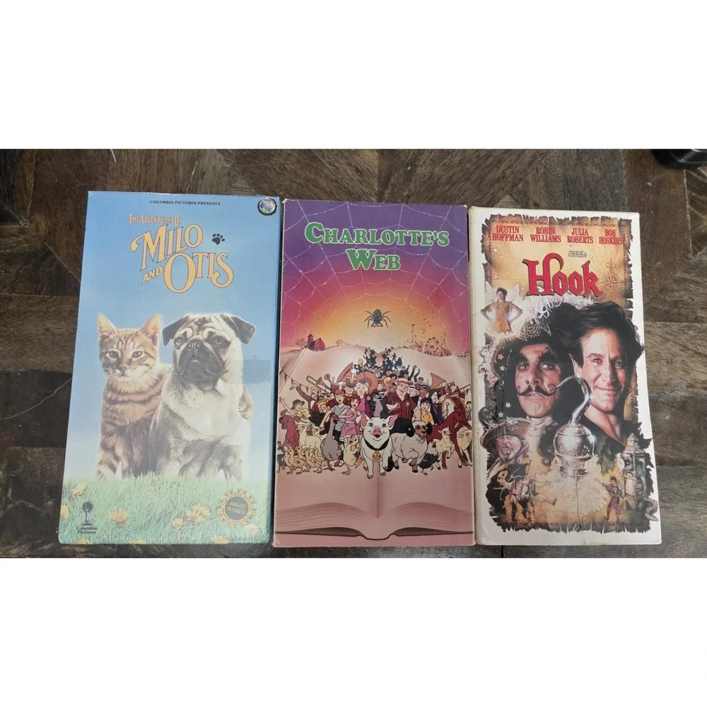 Vintage VHS‎ Movie Lot Bundle Hook Charlotte's Web & NEW Sealed Milo and Otis